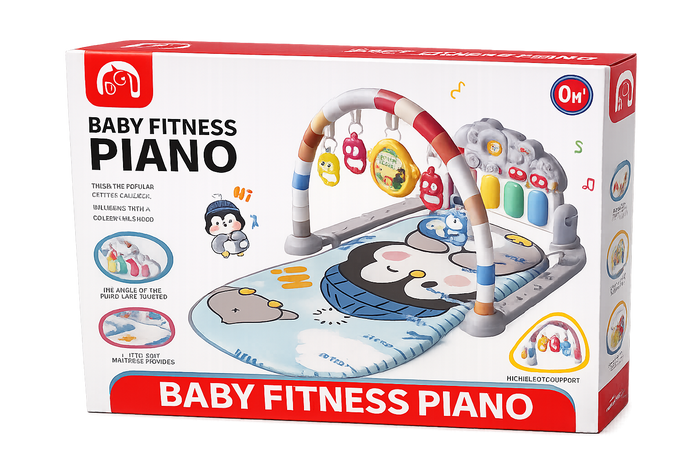 Baby Fitness Piano Play Gym – Musical Activity Mat with Hanging Toys for Infants