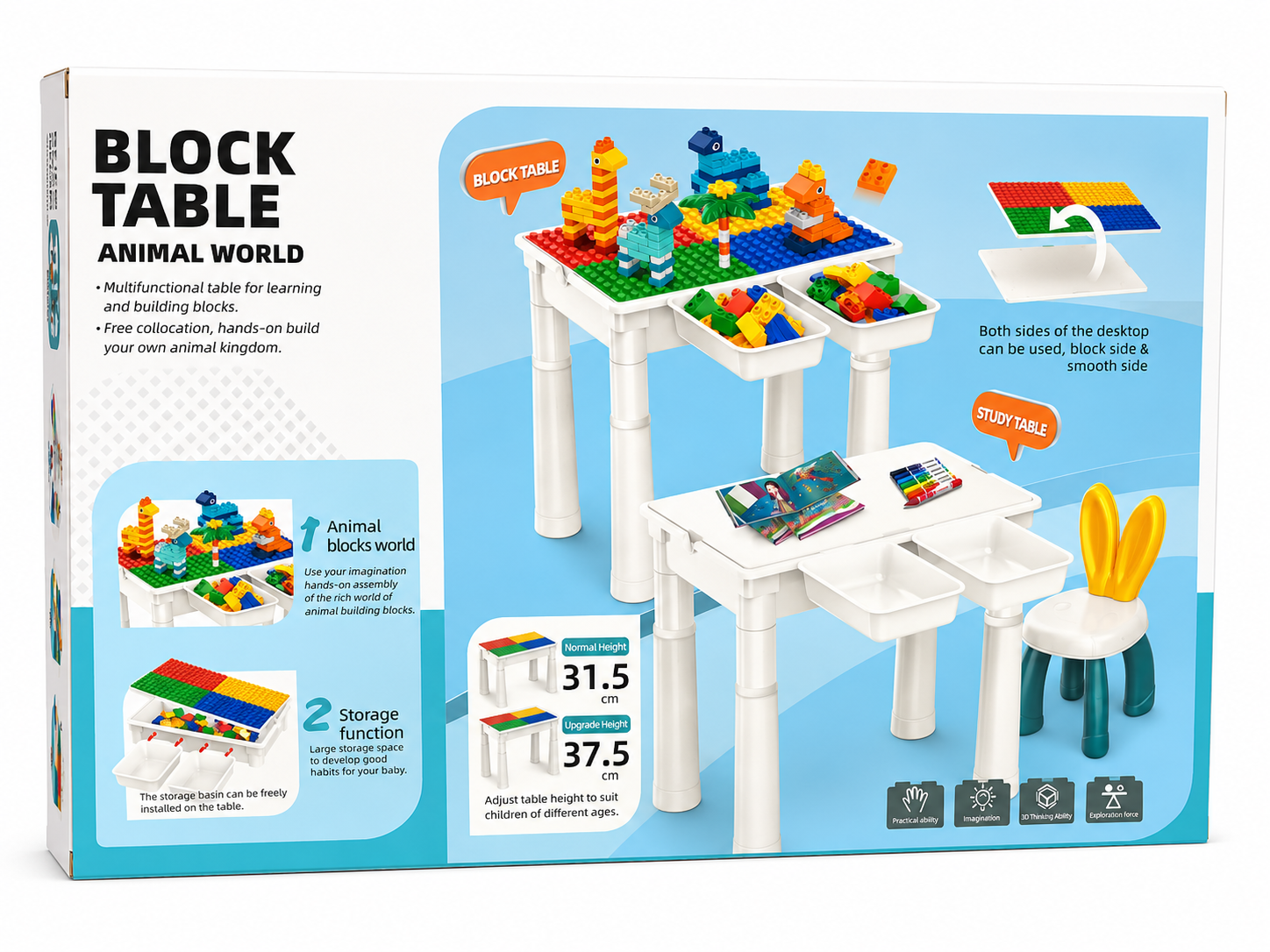 Block Table Animal World Toy