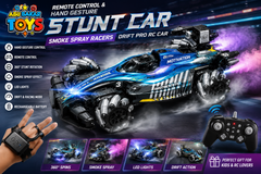 Remote Control & Hand Gesture Stunt Car | 360° Drift & Stunt RC Car with Smoke Spray