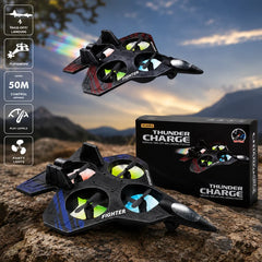 Thunder Charge RC Fighter Drone – 2.4GHz Remote Control Quadcopter with 360° Stunts & LED Lights