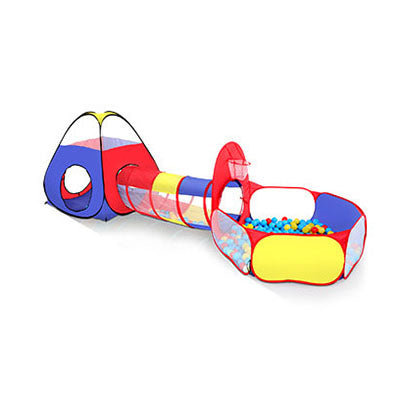 3-in-1 Kids Pop-Up Play Tent – Foldable Playhouse with Crawl Tunnel & Ball Pit