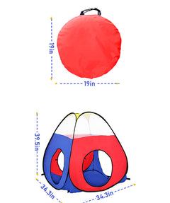 3-in-1 Kids Pop-Up Play Tent – Foldable Playhouse with Crawl Tunnel & Ball Pit