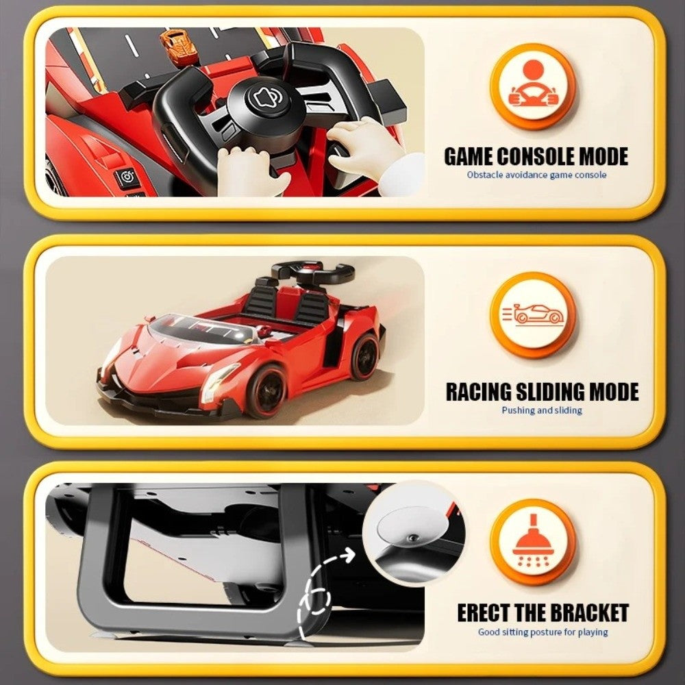 Sports Car Steering Racing Game – Interactive Steering Wheel Racing Toy with Lights & Sounds