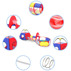 3-in-1 Kids Pop-Up Play Tent – Foldable Playhouse with Crawl Tunnel & Ball Pit