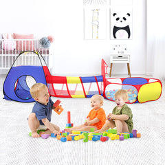 3-in-1 Kids Pop-Up Play Tent – Foldable Playhouse with Crawl Tunnel & Ball Pit