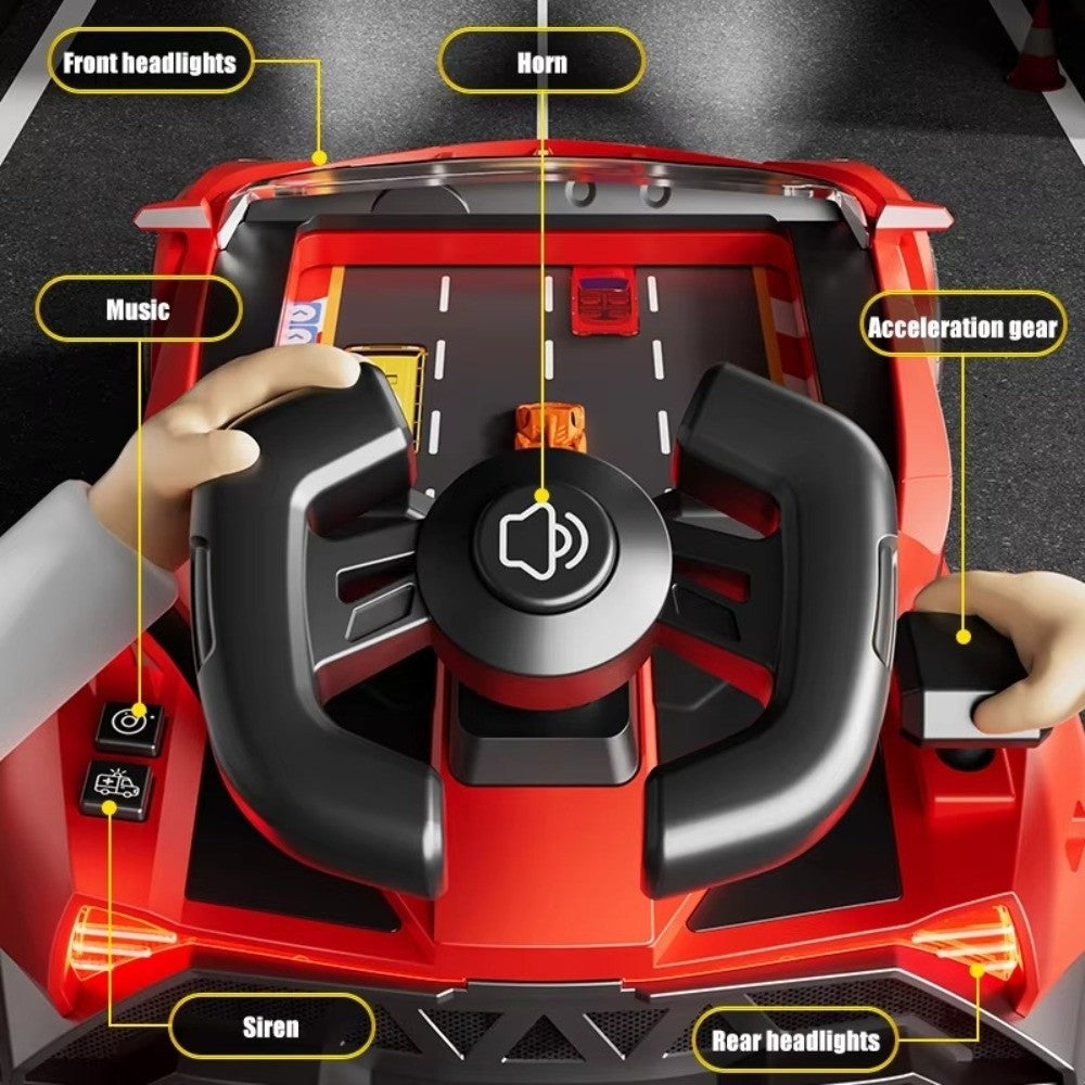 Sports Car Steering Racing Game – Interactive Steering Wheel Racing Toy with Lights & Sounds
